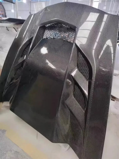 Body Kit Carbon Fiber Engine Hood Engine Cover Assembly For Chevrolet Corvette C7 Modified New Style Auto Accessories