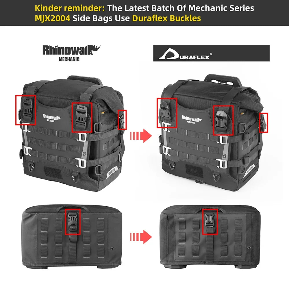 Rhinowalk Motorcycle Side Bag 35L Waterproof Quick Release Saddle Bag For BMW R1300GS R1250GS R1200GS S1000XR Motorbike Luggage