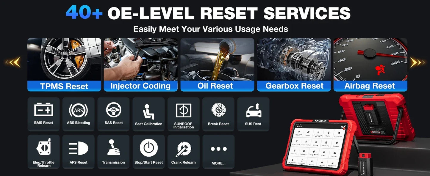 2025 KINGBOLEN K10 Pro Bi-Directional Scanner Full Systems Diagnostic Scan Tool, 40 Reset ECU Coding,AutoAuth for FCA SGW
