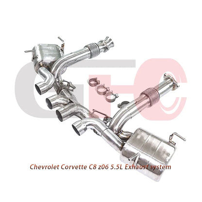 GFC catback exhaust muffler for Chevrolet Corvette C8 Z06 5.5L, Car electric valve exhaust system made of 304 stainless steel