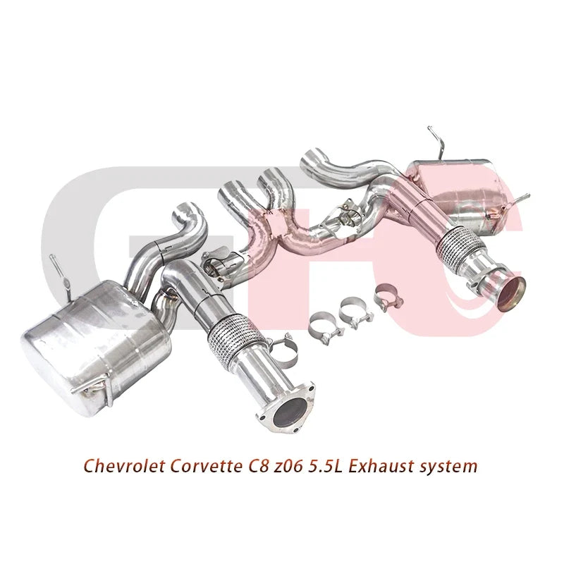 GFC catback exhaust muffler for Chevrolet Corvette C8 Z06 5.5L, Car electric valve exhaust system made of 304 stainless steel
