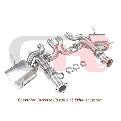 GFC catback exhaust muffler for Chevrolet Corvette C8 Z06 5.5L, Car electric valve exhaust system made of 304 stainless steel