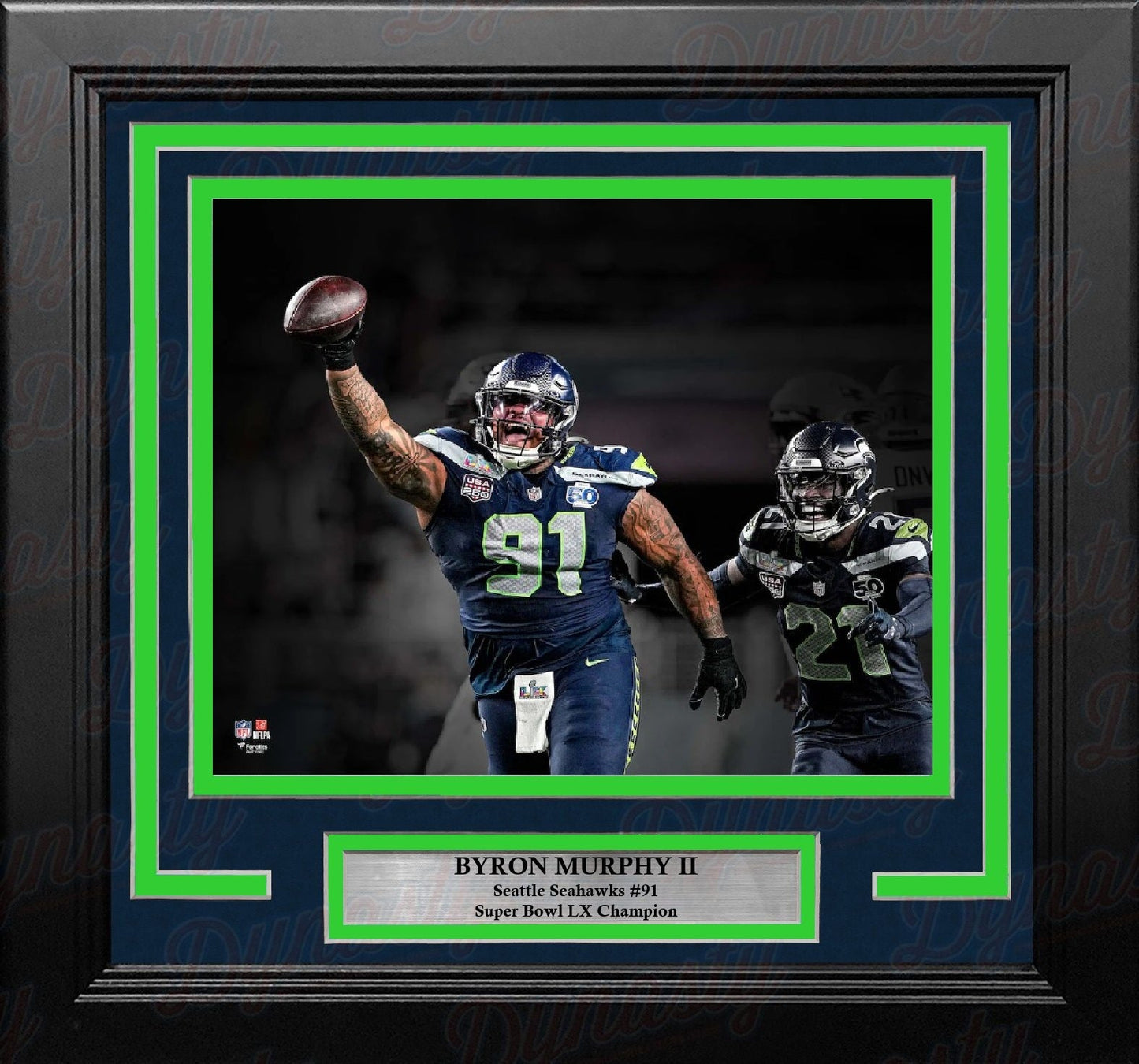 Byron Murphy Super Bowl LX Fumble Recovery Seattle Seahawks 8" x 10" Framed Football Photo