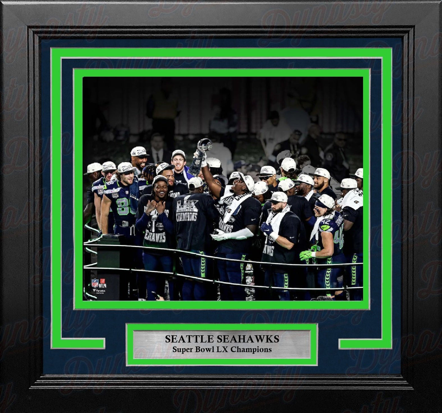 Seattle Seahawks Super Bowl LX Champions Trophy Celebration 8" x 10" Framed Football Photo