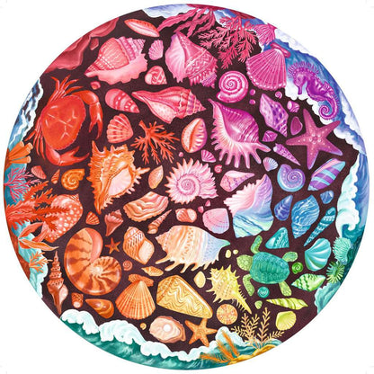 Seashells "Circle of Colors" 500 Piece Round Jigsaw Puzzle Ravensburger