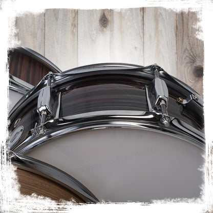 Deluxe Snare Drum by GRIFFIN - 14" x 5.5" Poplar Wood Shell with Zebra PVC Glossy Finish by GeekStands.com