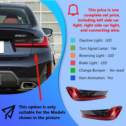 Car Taillights For BMW 3 Series G20 G28 320i 325i 330i 2020-2024 Upgrade LED Dynamic Dragon Taillight Accessories Assembly
