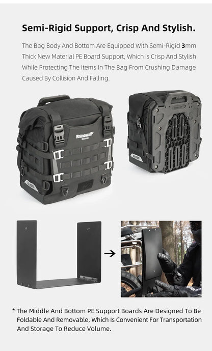 Rhinowalk Motorcycle Side Bag 35L Waterproof Quick Release Saddle Bag For BMW R1300GS R1250GS R1200GS S1000XR Motorbike Luggage