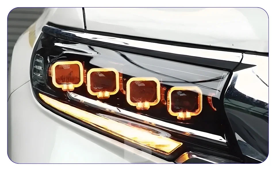 Auto Headlight For Toyota Prado 2018-2023 LED Car Front lamps Assembly Upgrade Bugatti Design Four Projector Lens Accessories