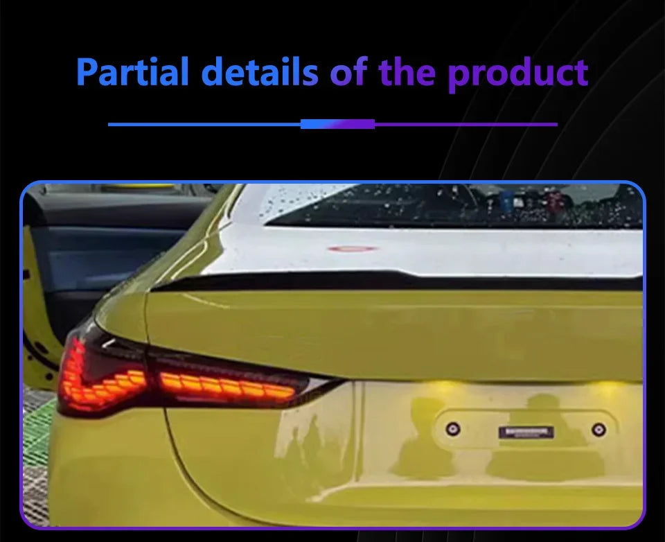 Car Taillights for Bmw 4 Series 2020-2023 Led Auto Back Lamps Assembly Upgrade Dragon Design Style Turn Signal Accessories