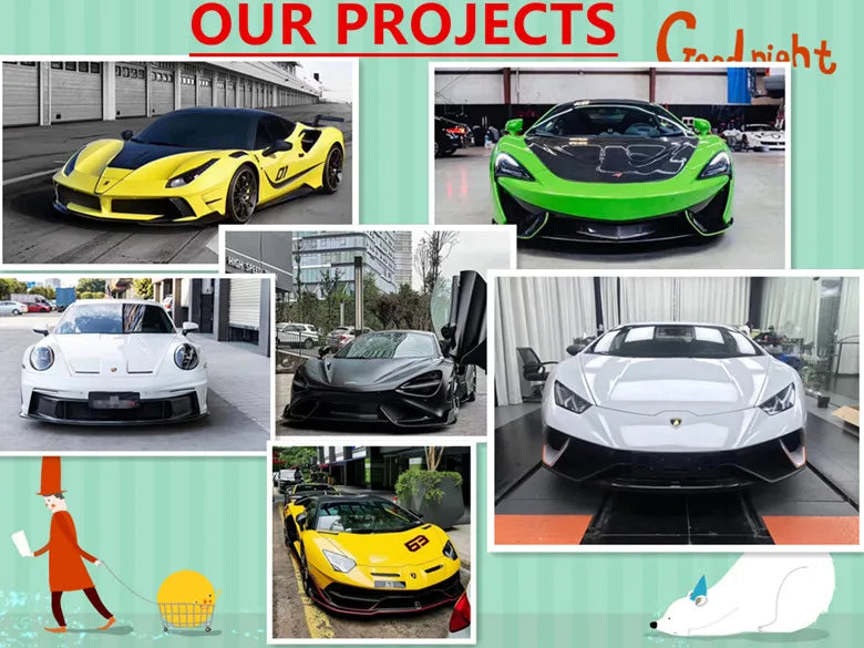 Auto Parts for Aston Martin DB11 Carbon Fiber M Style Front Rear Bumper Spoiler Side Skirts Rear Bumper Tailplane Body Kit
