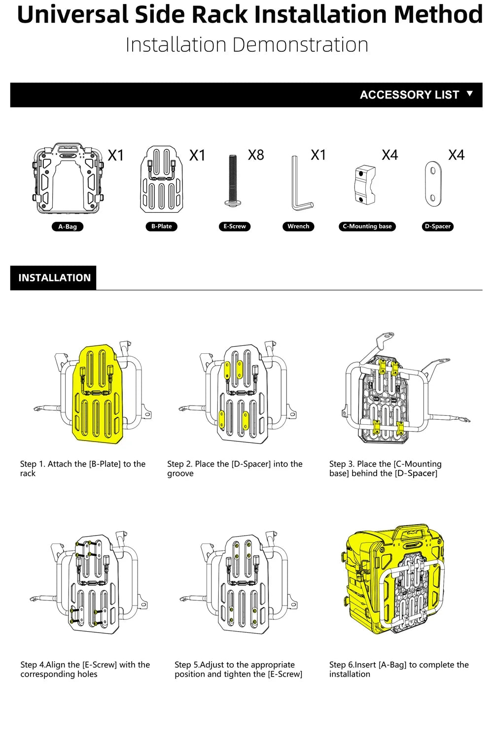 Rhinowalk Motorcycle Side Bag 35L Waterproof Quick Release Saddle Bag For BMW R1300GS R1250GS R1200GS S1000XR Motorbike Luggage