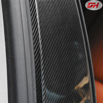 Car Carbon Fiber Window Center Pillar B-pillar Decorative Sticker Cover for Maserati Quattroporte Ghibli 2013- UP
