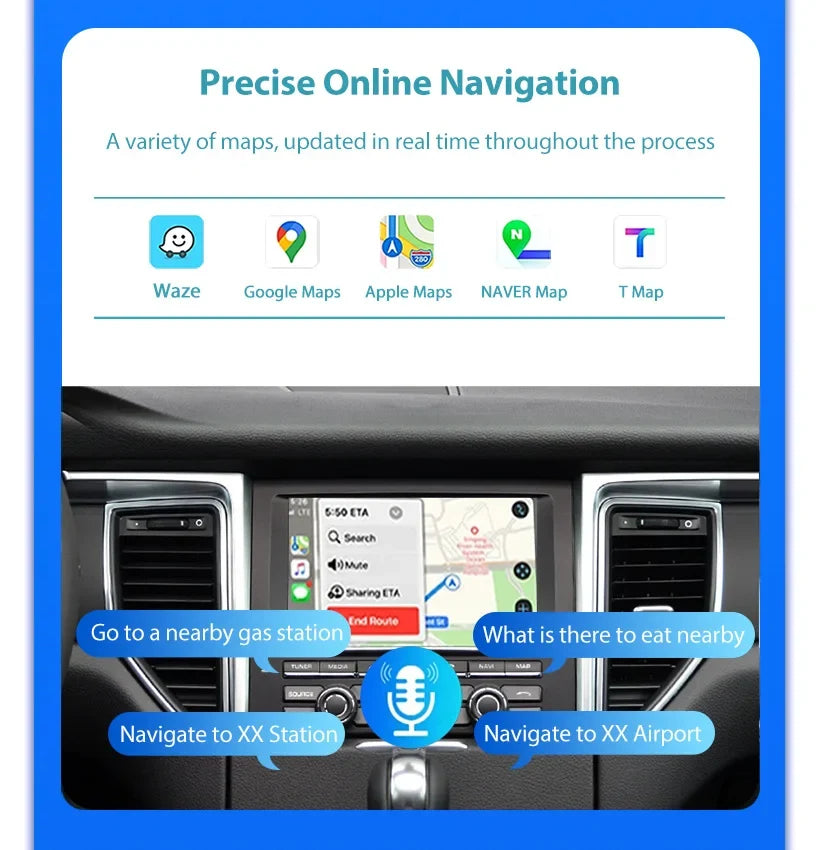 Wireless CarPlay6.5" 8.8 '10.25" For Ferrari F12 F458 812 F488 F8 Potorfino Android mirror link AirPlay CarPlay function
