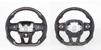 Carbon Fiber Steering Wheel For Dodge Challenger Charger 2015-2022 Alcantara LED Racing Steering Wheel Customized Perforated