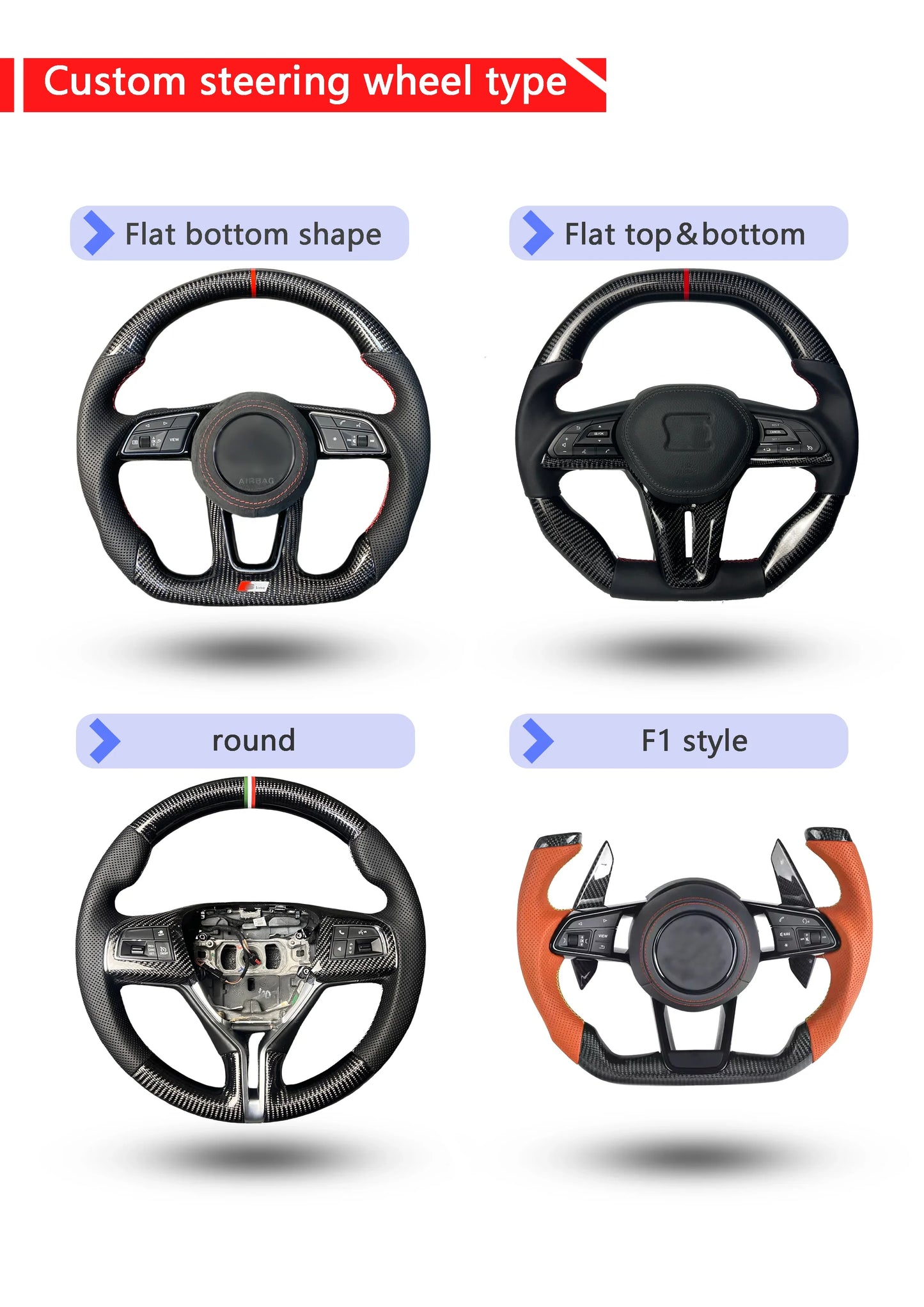 Carbon Bos Carbon Fiber Steering Wheel Perforated Leather for Dodge Challenger Charger SRT HELLCAT Steering Wheel DIY Color New