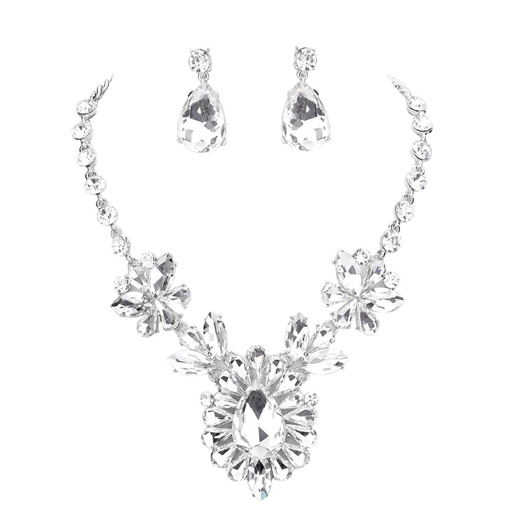 Teardrop Stone Cluster Evening Necklace by Madeline Love