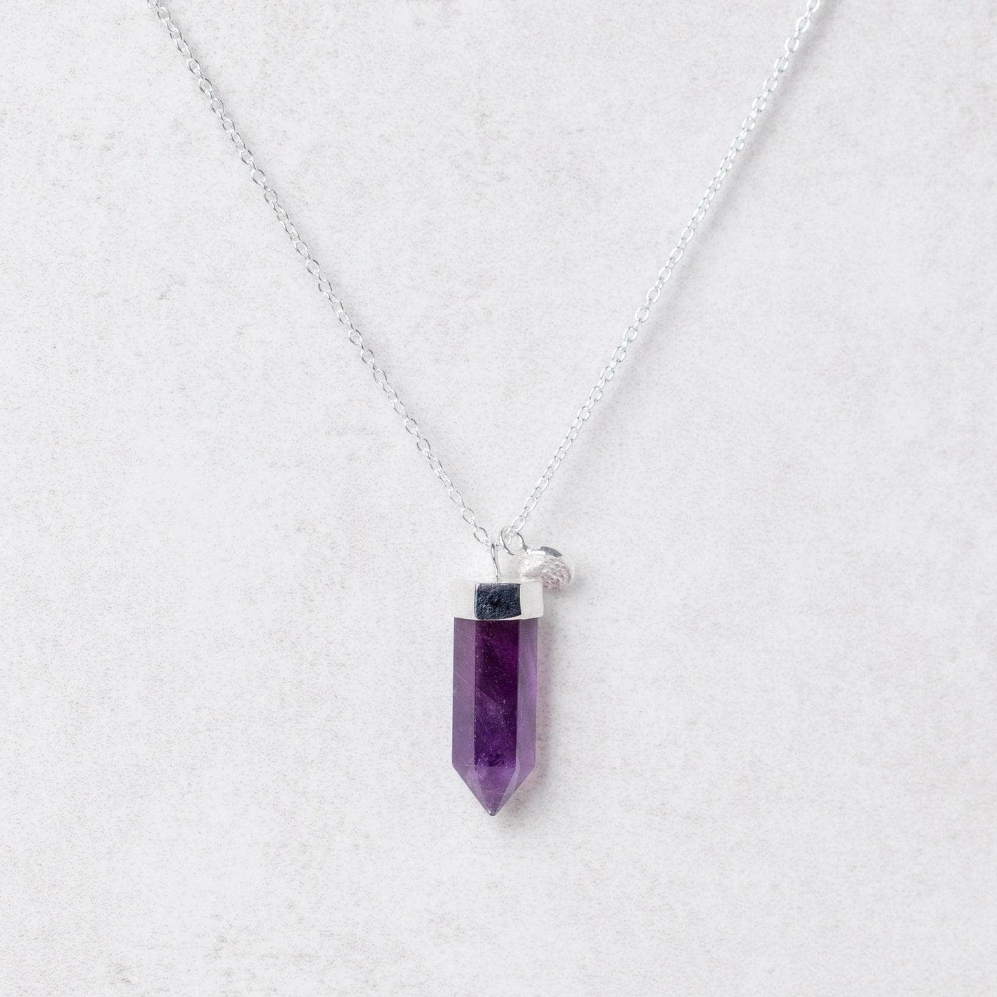 Amethyst Crystal Point Necklace by Tiny Rituals