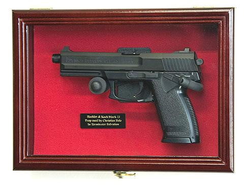 Single Pistol Display Case Wall Mount, Cabinet Gun Holder