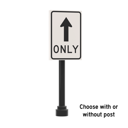 Straight Only Sign - Custom Printed 2x3 Tile - Made Using LEGO® Parts