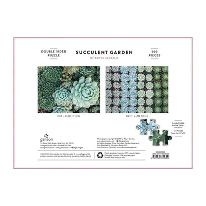 Succulent Garden Double-Sided 500 Piece Jigsaw Puzzle Galison