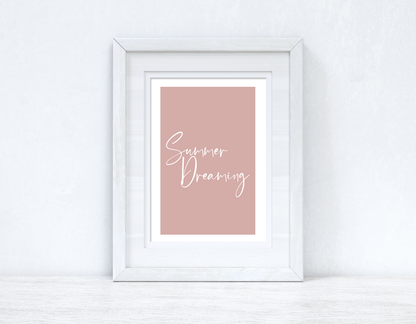 Summer Dreaming Nude Pink Summer Seasonal Wall Home Decor Print by WinsterCreations™ Official Store