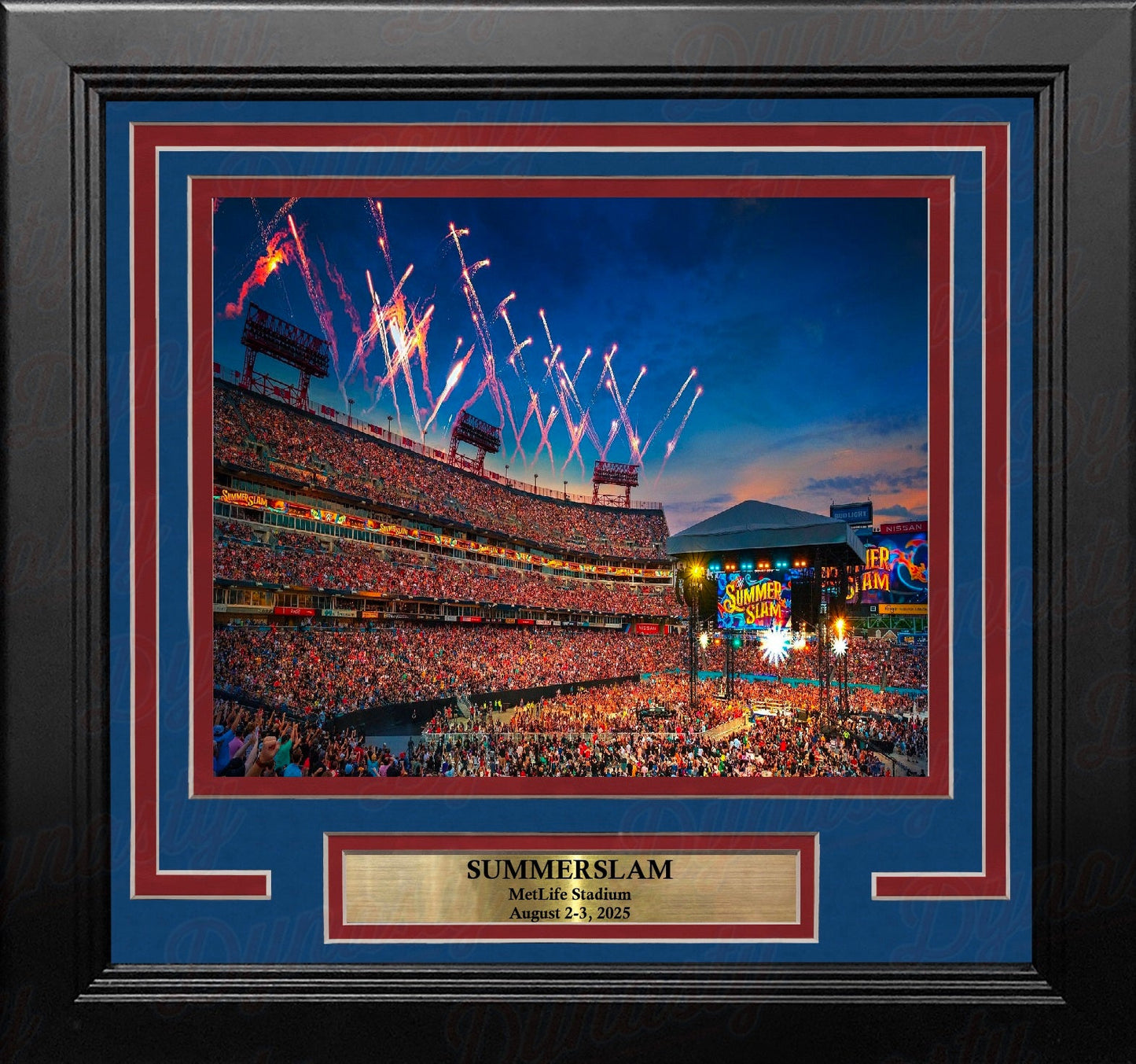 SummerSlam 2025 at MetLife 8" x 10" Framed WWE Wrestling Stadium Photo