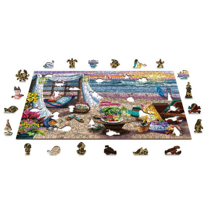 Summertime 505 Piece Wood Jigsaw Puzzle Wooden City