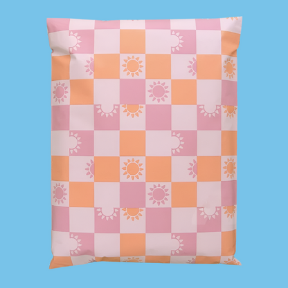 Sunny Check Sunshine Poly Mailers Size 10x13 Summer Shipping Bags
