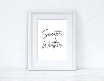 Sweater Weather Autumn Seasonal Wall Home Decor Print by WinsterCreations™ Official Store