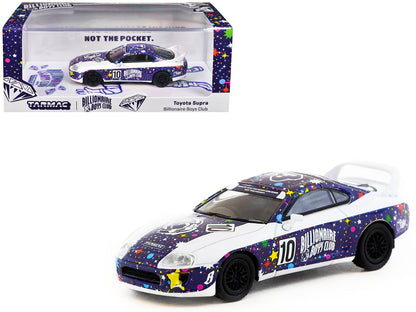 Toyota Supra RHD (Right Hand Drive) #10 "Billionaire Boys Club" Purple and White with Graphics "Hobby64" Series 1/64 Diecast Model Car by Tarmac Works  free shipping USA