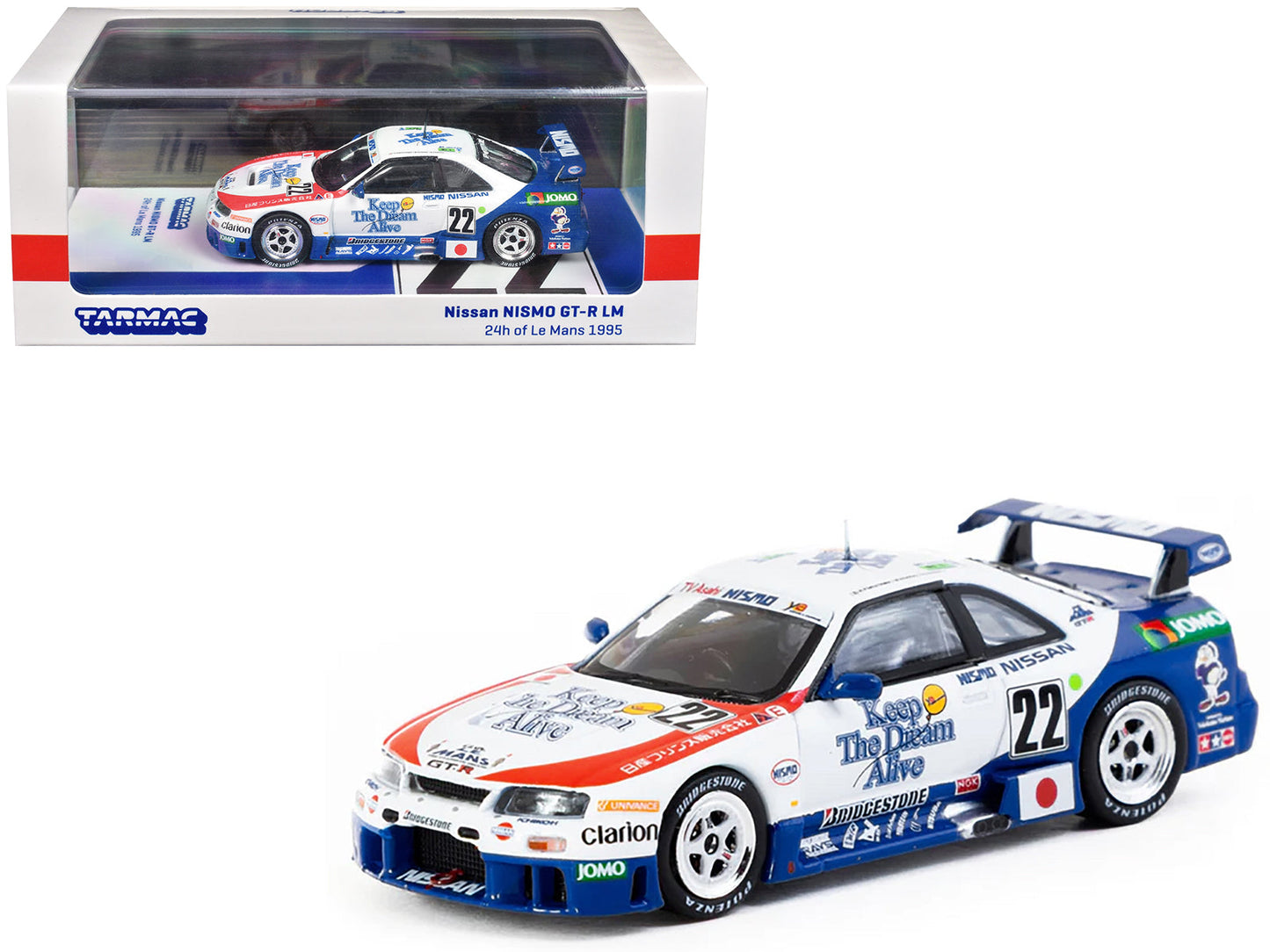 Nissan NISMO GT-R LM #22 Hideo Fukuyama - Masahiko Kondo - Shunji Kasuya "NISMO" "24 Hours of Le Mans" (1995) "Hobby64" Series 1/64 Diecast Model Car by Tarmac Works  free shipping USA