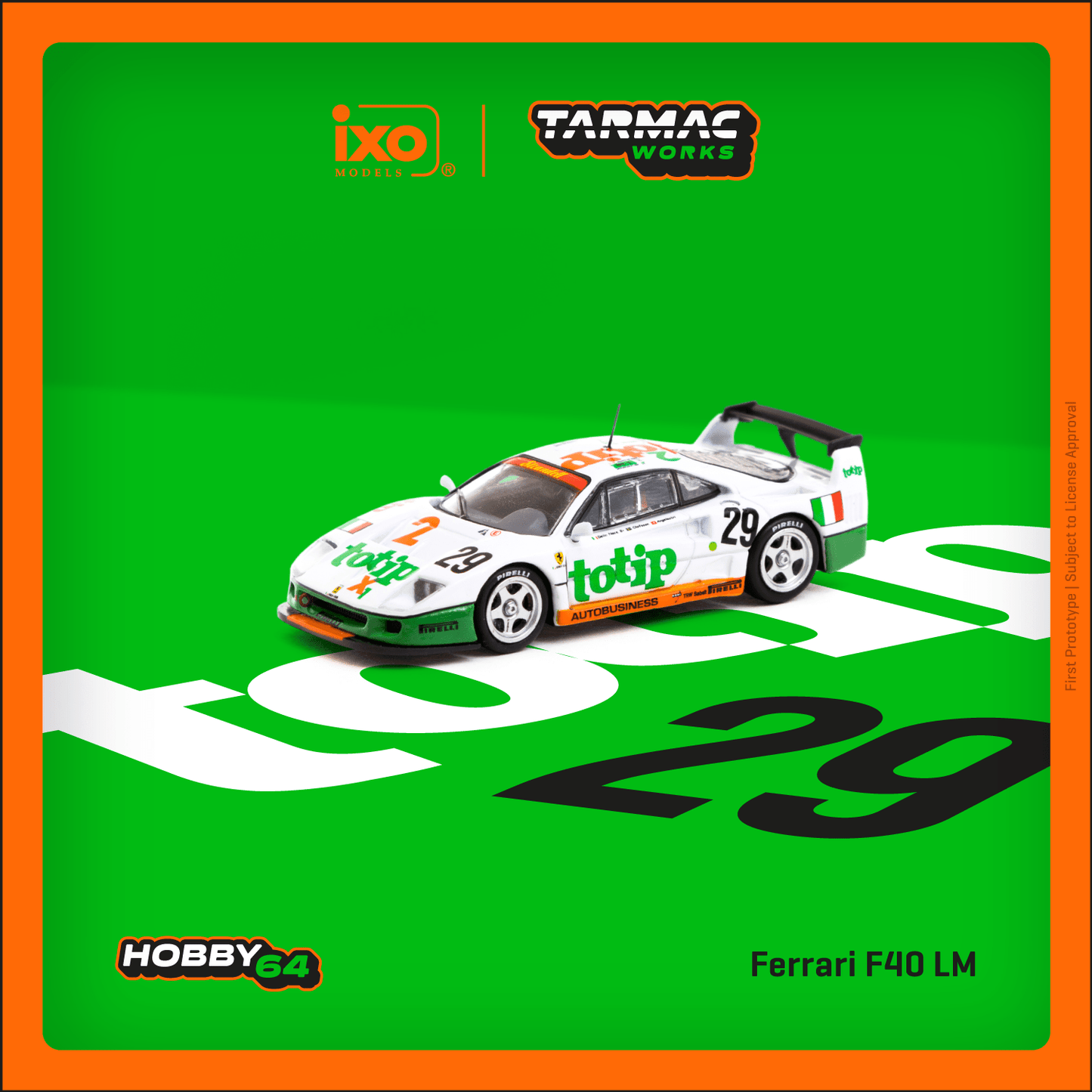 Tarmac Works Ferrari F40 LM 24h of Le Mans 1994 TOTIP T64-075-94LM29 1:64