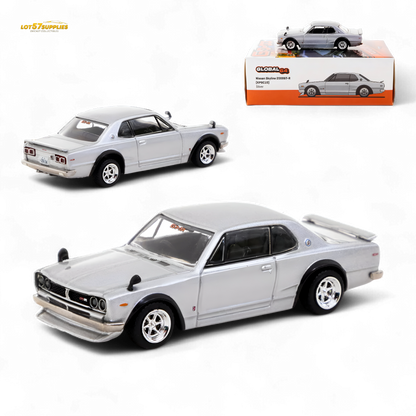 Tarmac Works Global64 Nissan Skyline 2000 GT-R in Silver 1:64