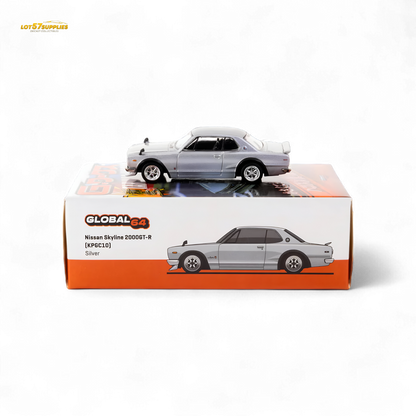 Tarmac Works Global64 Nissan Skyline 2000 GT-R in Silver 1:64