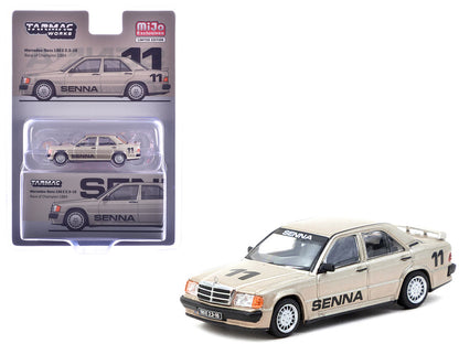 Mercedes-Benz 190 E 2.3-16 #11 Ayrton Senna Winner "Race of Champions" (1984) "Global64" Series 1/64 Diecast Model by Tarmac Works  free shipping USA