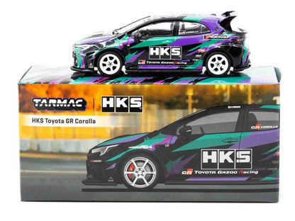 Toyota GR Corolla RHD (Right Hand Drive) "HKS" Black with Graphics "Global64" Series 1/64 Diecast Model by Tarmac Works