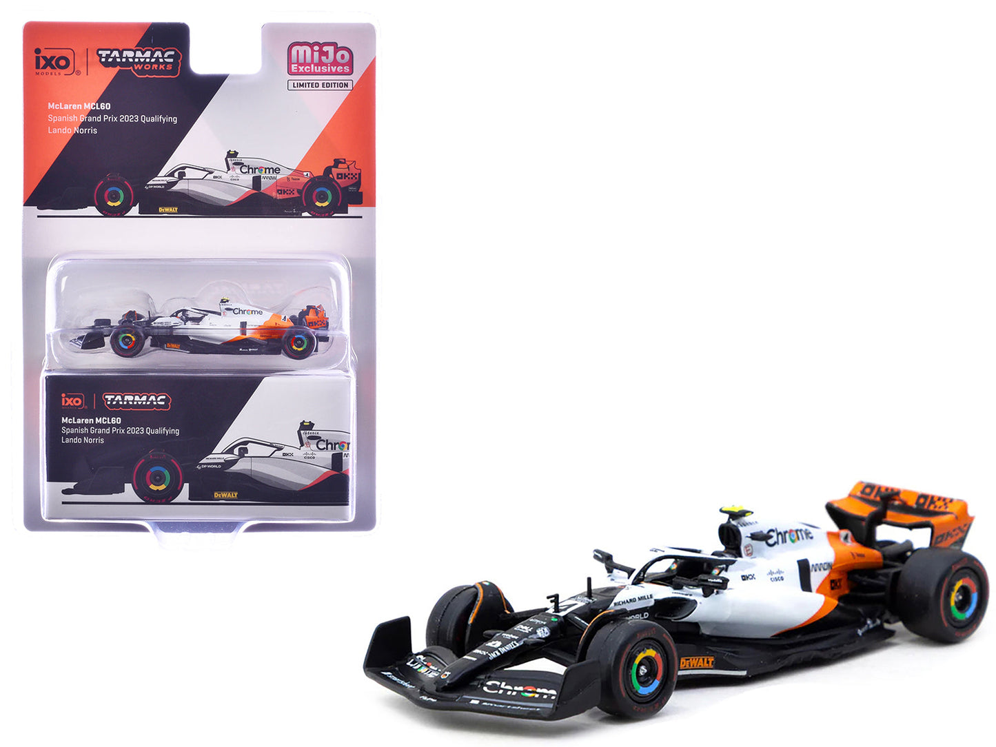 McLaren MCL60 #4 Lando Norris 3rd Place Formula One F1 "Spanish GP Qualifying" (2023) "Global64" Series 1/64 Diecast Model by Tarmac Works  free shipping USA