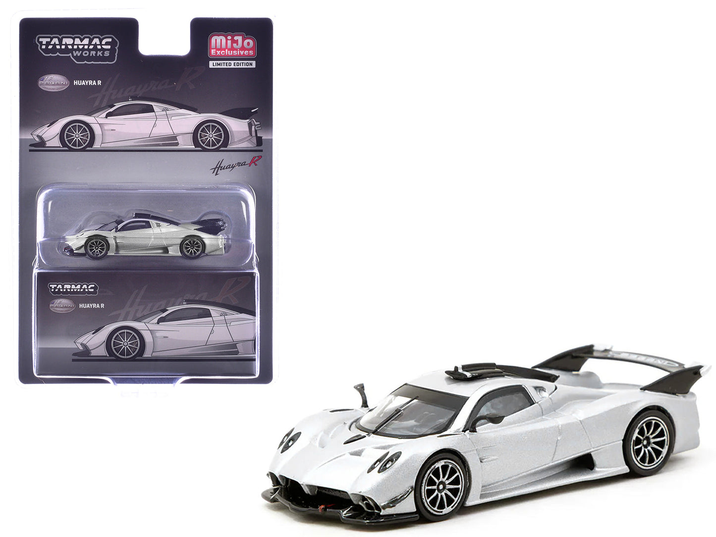 Pagani Huayra R Satin Silver Metallic "Global64" Series 1/64 Diecast Model by Tarmac Works  free shipping USA