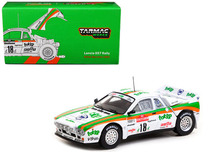 Lancia 037 Rally #18 Miki Biasion - Tiziano Siviero "Rallye Sanremo" (1983) "Hobby64" Series 1/64 Diecast Model Car by Tarmac Works  free shipping USA