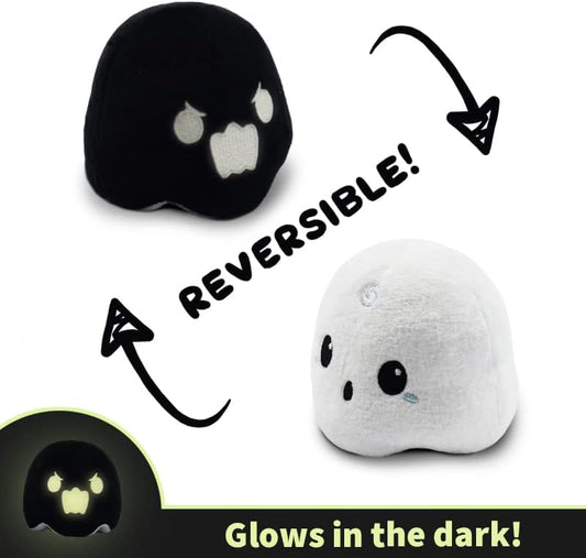 TeeTurtle Reversible Plushie: Ghost - Black/White