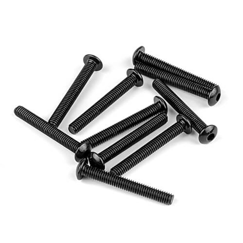 Tekno RC 1450 – M4x30mm Button Head Screws (black, 10pcs)