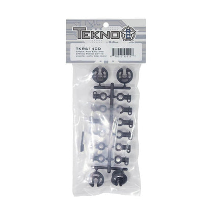 Tekno TKR6140D – Shock Rod End and Spring Perch Set w/ assorted length rod ends