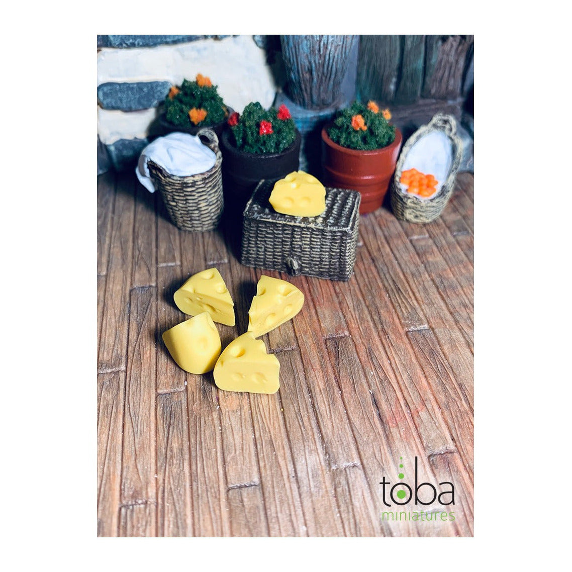 Toba Miniatures 1101 1/12 Scale Swiss Cheese Pieces (5)