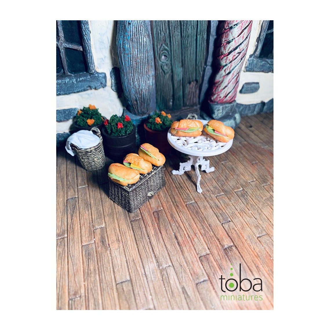 Toba Miniatures 1109 1/12 Scale Croissant Sandwiches (5)
