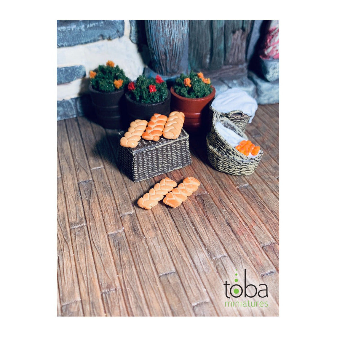 Toba Miniatures 1110 1/12 Scale Braided Bread Loaves (5)