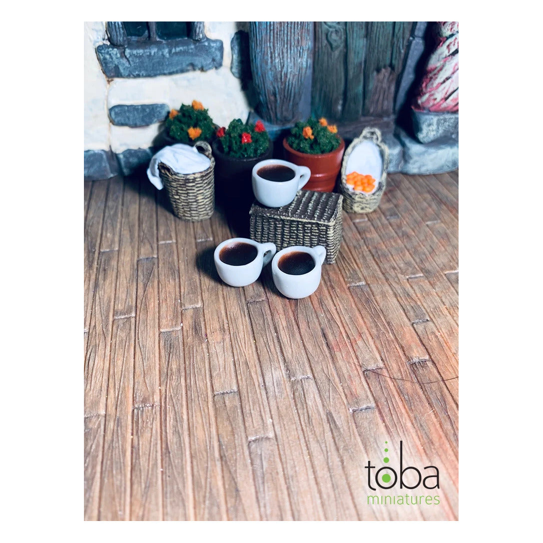 Toba Miniatures 1122 1/12 Scale Cups of Coffee (3)