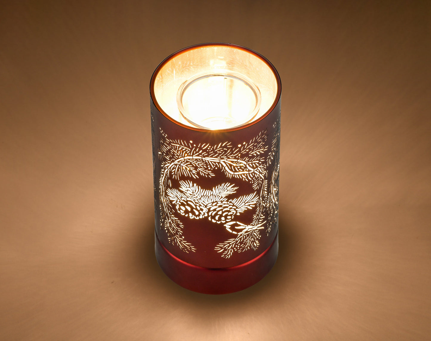 7" Touch lamp/Oil burner/Wax warmer-Copper Pinecone by Peterson Housewares & Artwares