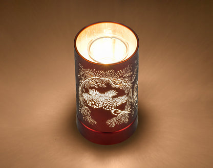 7" Touch lamp/Oil burner/Wax warmer-Copper Pinecone by Peterson Housewares & Artwares
