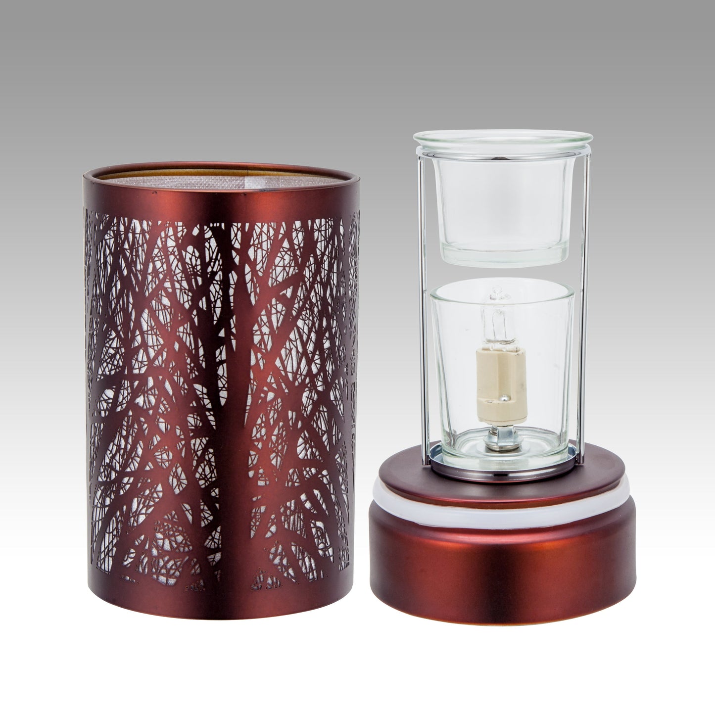 7" touch lamp-Fragrance Wax Melts Warmer -Electric Candle Essential Oil Burner-Metal Forest Table Decor by Peterson Housewares & Artwares